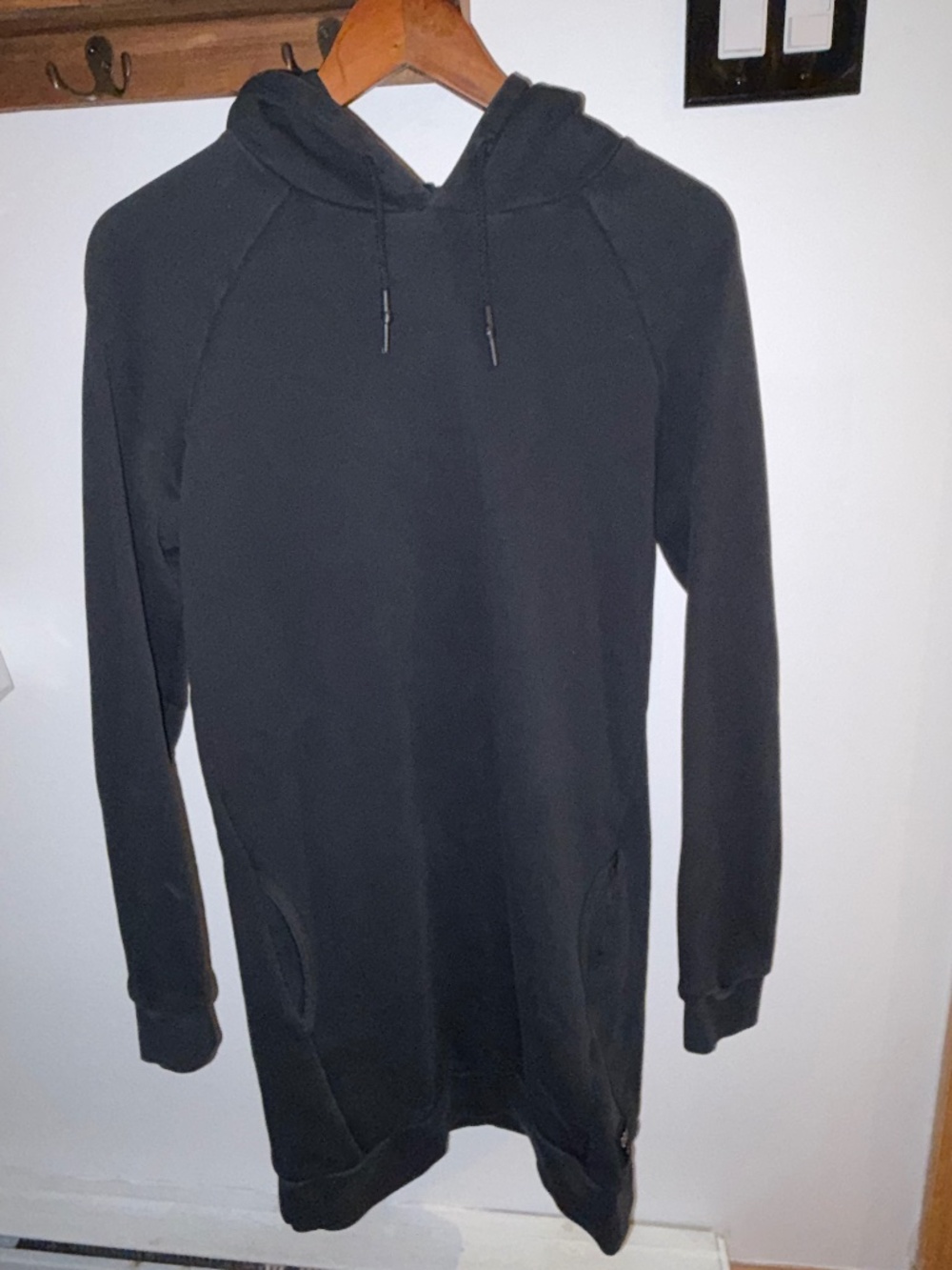 ORAKI Made in Canada Black Recycled Hoodie Sweatshirt Dress Tunic Sz M